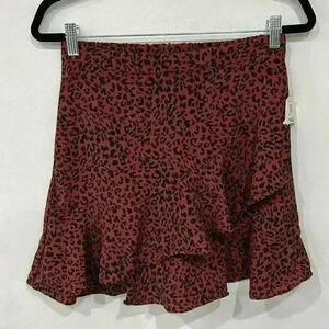 Leopard ruffle skirt